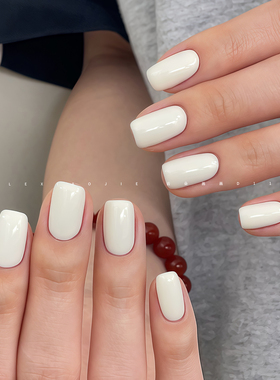 乐小姐云朵画画D11奶白色黄色调白百搭打底白美甲店专用需烤灯