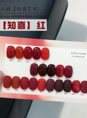 乐小姐大头娃娃知喜系列安可拉牛血红色罐装指甲油胶美甲店专用