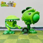 植物大战僵尸原始豌豆射手玩具食人花豌豆荸荠兄弟萝卜伞植物家族