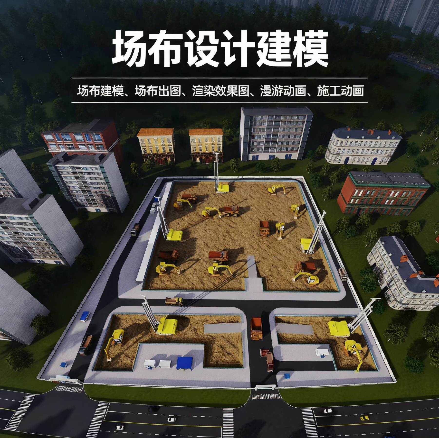 BIMMAKE广联达施工场布BIM代做bimfilm施工工艺动画场布施工设计