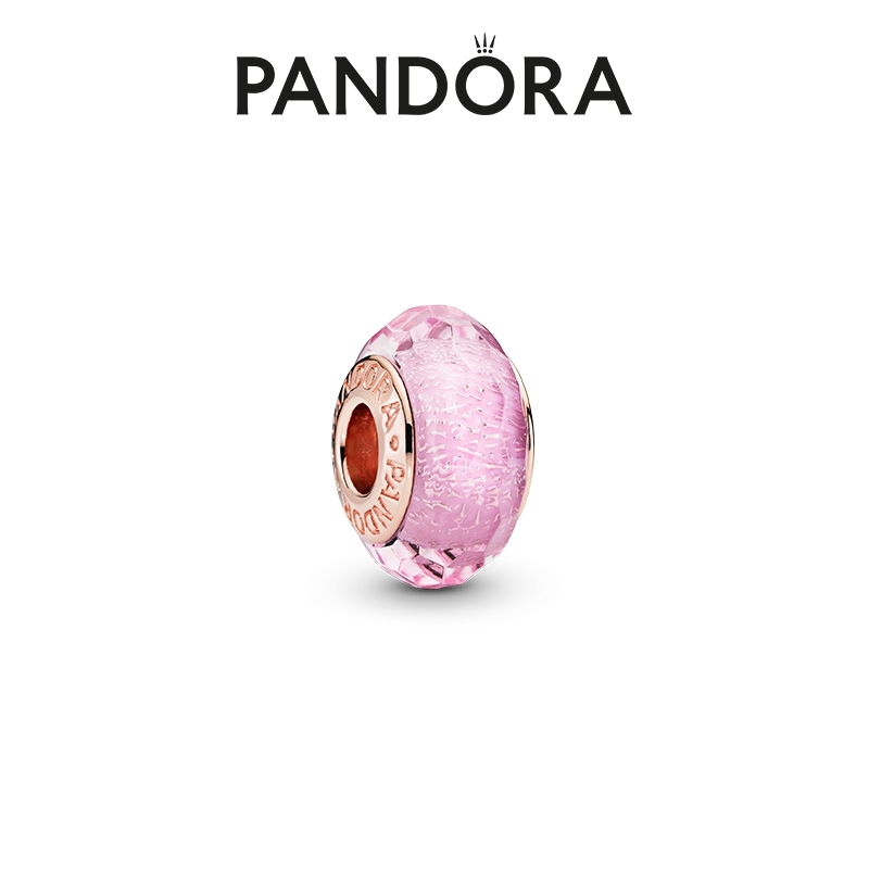 Pandora潘多拉 玫瑰系列粉色闪烁琉璃串饰781650时尚闪耀DIY串珠