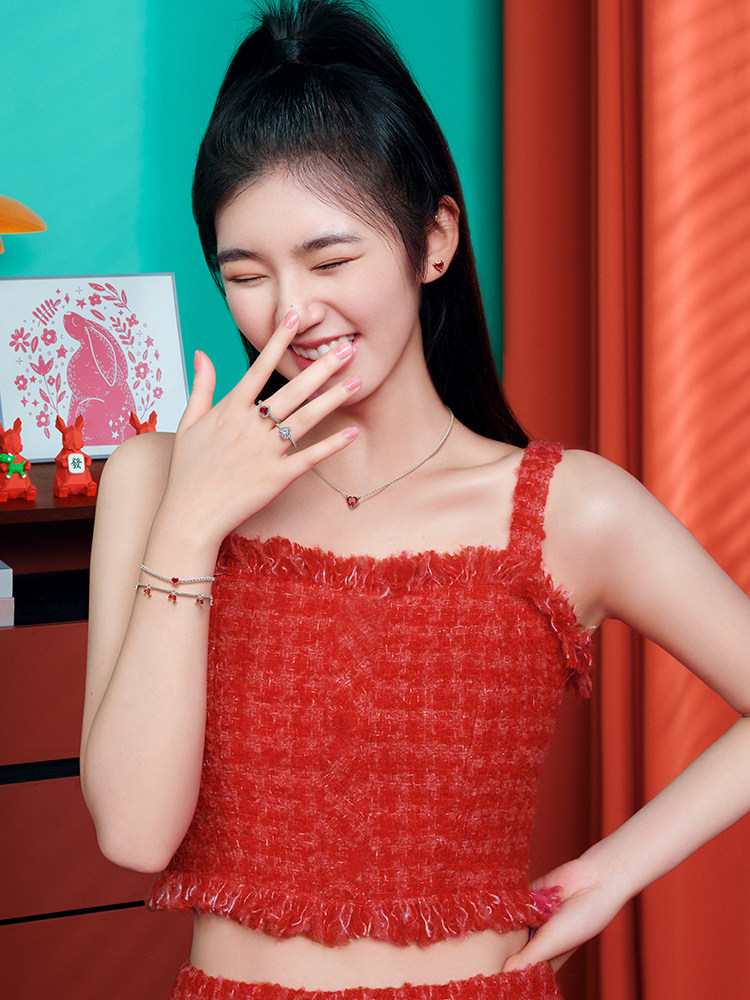 [크리스마스 선물] 판도라 플레임 하트 목걸이 목걸이 귀걸이 세트 LOVE