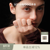 sanswood森吾 原创分色蕾丝戒指高级镂空花纹叠戴指环 末路狂花
