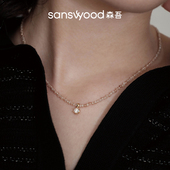 sanswood森吾 轻奢精致香槟水晶锆石莫桑石串珠项链女 歌剧魅影