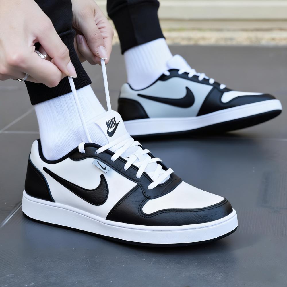 Nike耐克板鞋男鞋官方旗舰2025冬季新款运动鞋男子皮面黑白休闲鞋