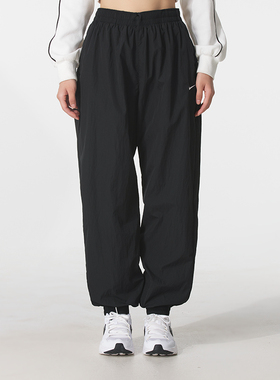 Nike耐克梭织长裤女装新款运动裤束脚时尚黑色休闲裤子FV7669