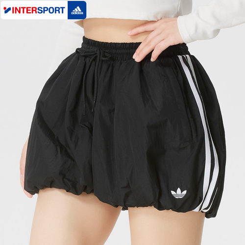 茵特丨Adidas阿迪达斯花苞短裤女26新款三叶草运动灯笼短裤KY5067