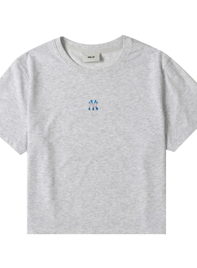 MLB官方短款时尚T恤衫女款休闲炫彩logo短袖圆领半袖TSBA3/TSBA1