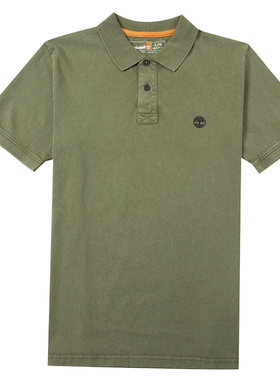 添柏岚军绿色POLO衫短袖男装2025冬季新款运动服休闲半袖T恤A6R29