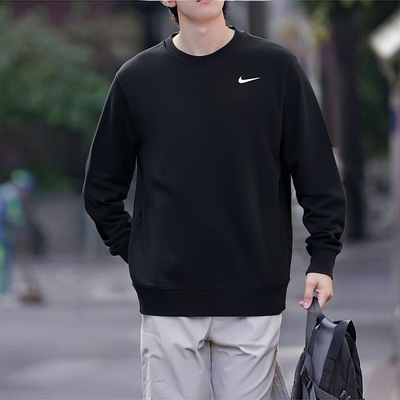 耐克nike衣服男款卫衣25秋季上衣圆领法式毛圈休闲健身训练套头衫