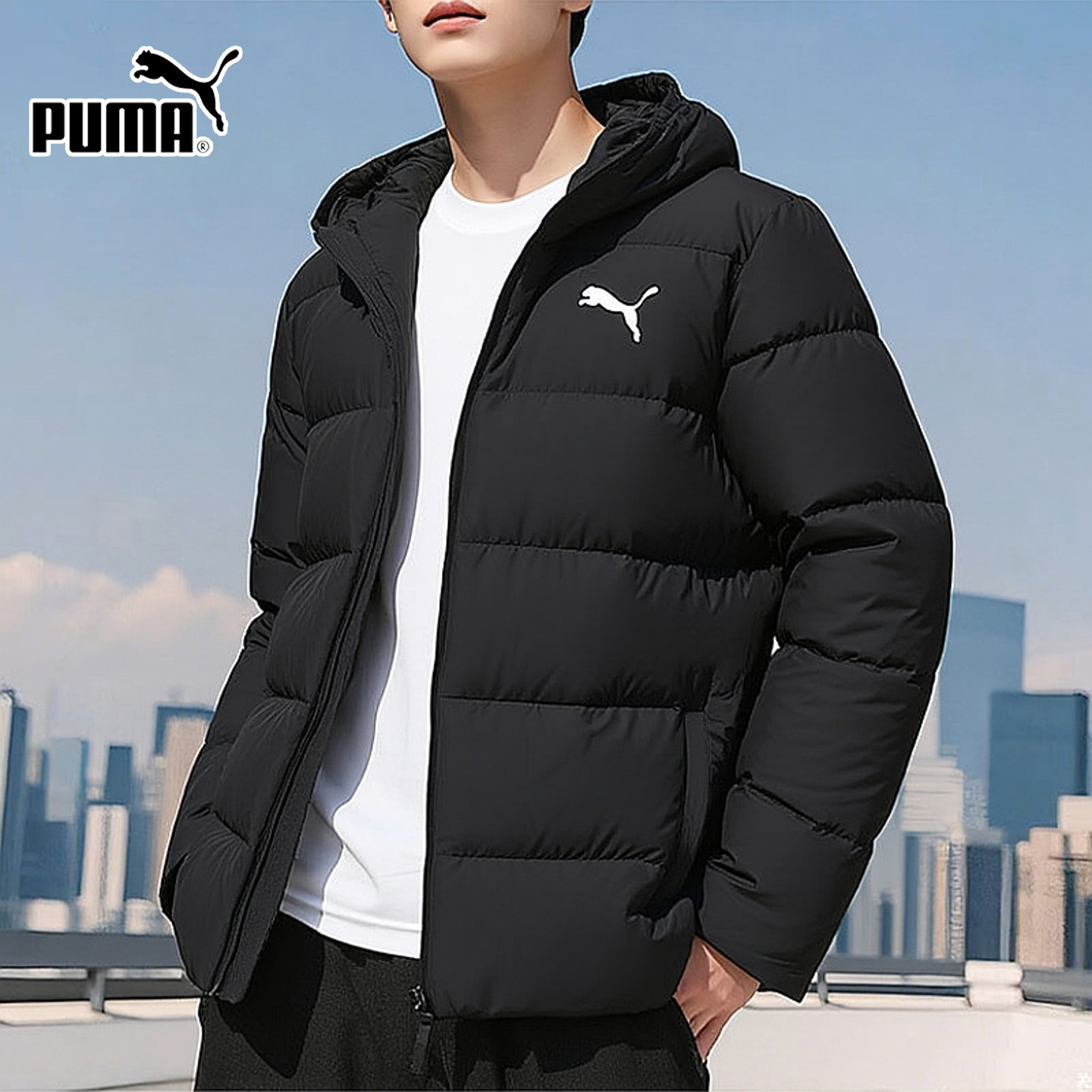 彪马运动休闲短款羽绒服Puma连帽