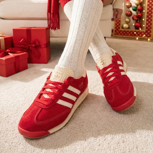 阿迪达斯男鞋女鞋新年款红色德训鞋26新款婚鞋运动鞋休闲鞋JQ9823