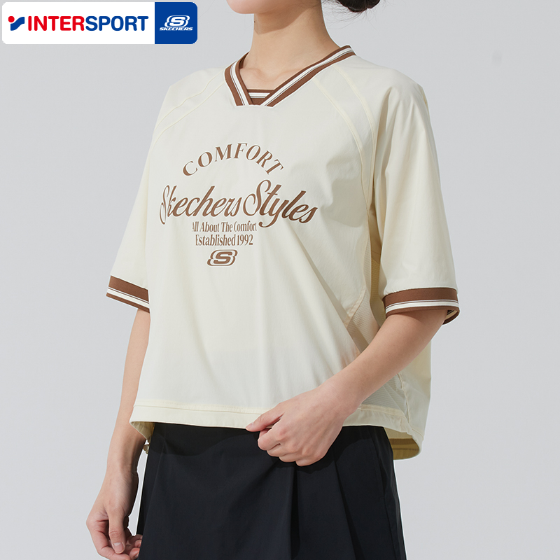 斯凯奇短袖T恤女25夏季新款跑步训练健身运动服透气半袖L225W010