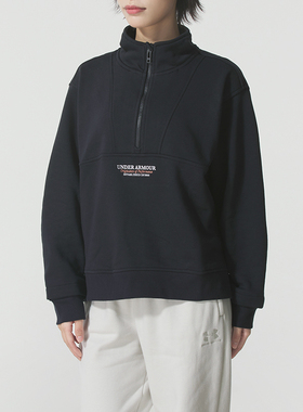 正品安德玛UA女装26春季新款休闲运动立领保暖卫衣套头衫6010100