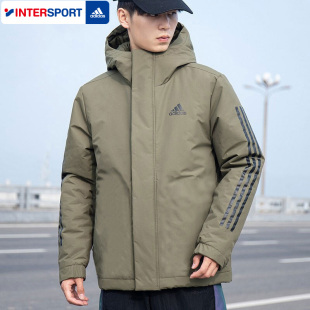 连帽防风保暖棉袄军绿色外套 运动棉衣男士 阿迪达斯棉服男秋季 新款