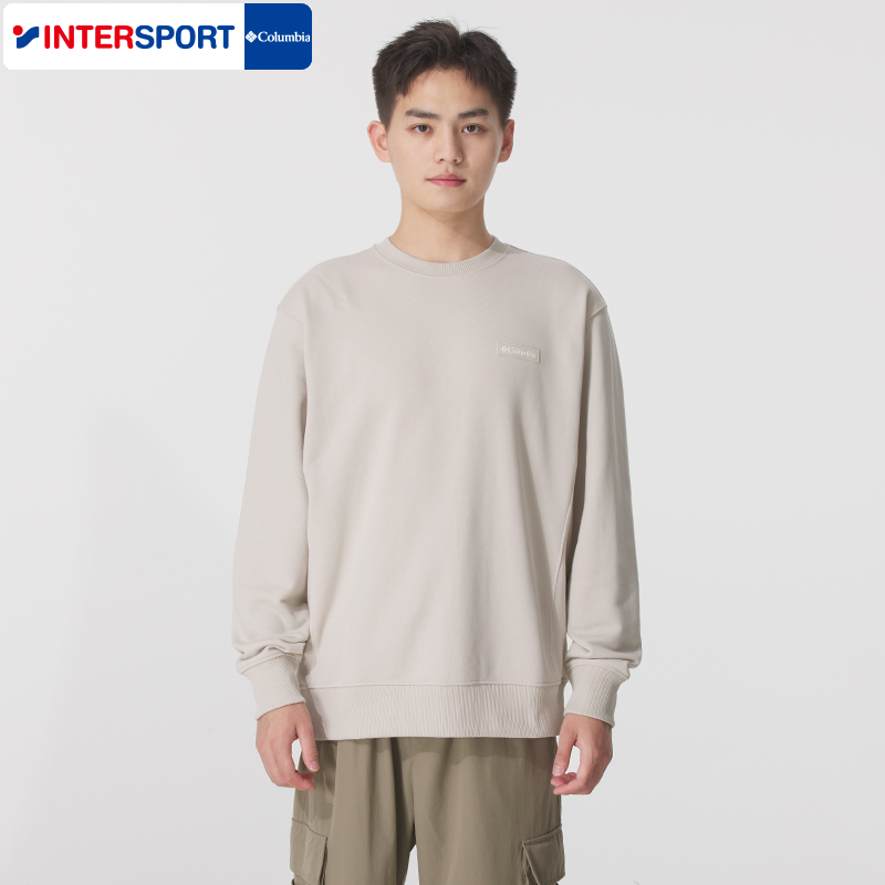 Columbia哥伦比亚卫衣男2025冬季户外毛圈里圆领长袖套头衫AE3351