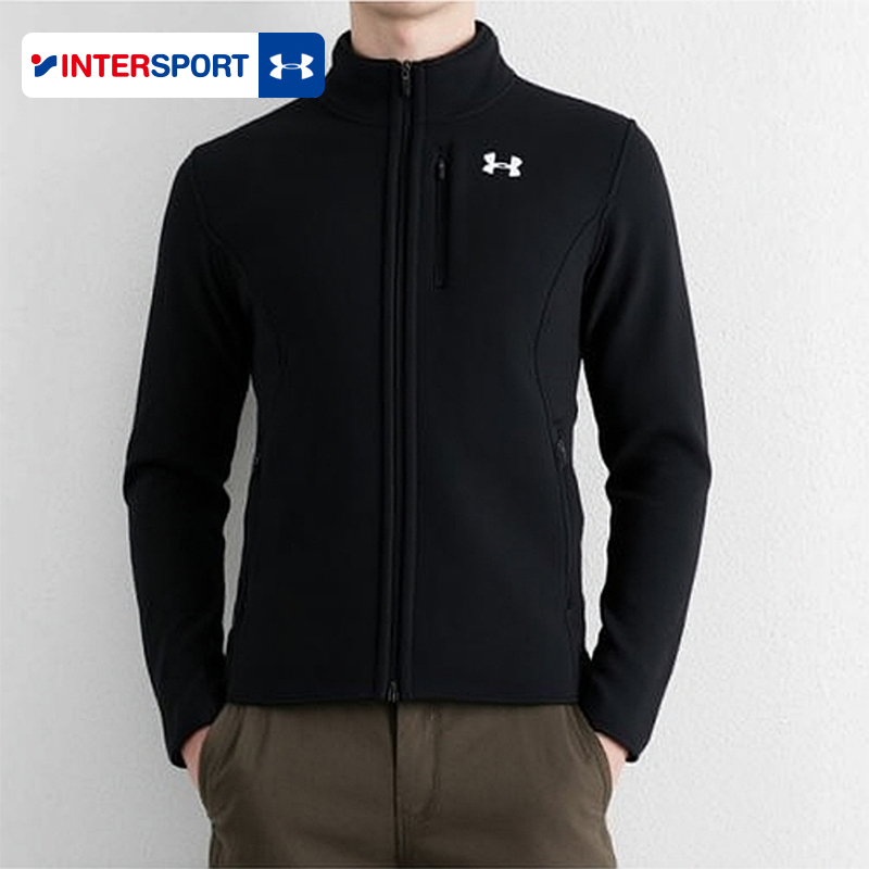 UA安德玛抓绒衣男装秋冬新款立领摇粒绒夹克外套加绒加厚保暖内胆