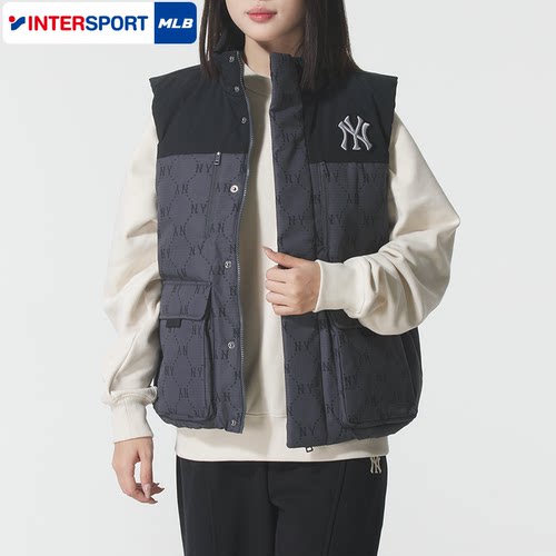 MLB官方羽绒马甲男女2026夏季情侣保暖运动背心坎肩外套3ADVM0156