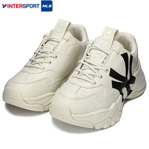 MLB官方 老爹鞋女鞋男鞋秋季新款厚底NY白色鞋子运动鞋情侣休闲鞋