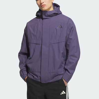 阿迪达斯连帽加绒外套2026秋冬新款运动夹克官方正品男上衣KB7626