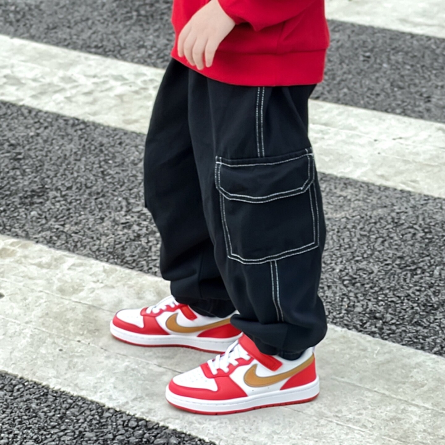 NIKE耐克儿童鞋板鞋2026马年新年款红色运动鞋COURT休闲鞋DV5457