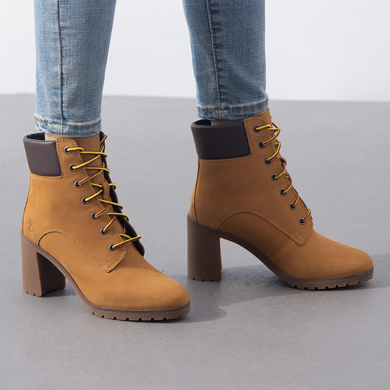 Timberland添柏岚女鞋冬季户外徒步皮革高帮马丁靴休闲鞋高跟皮靴