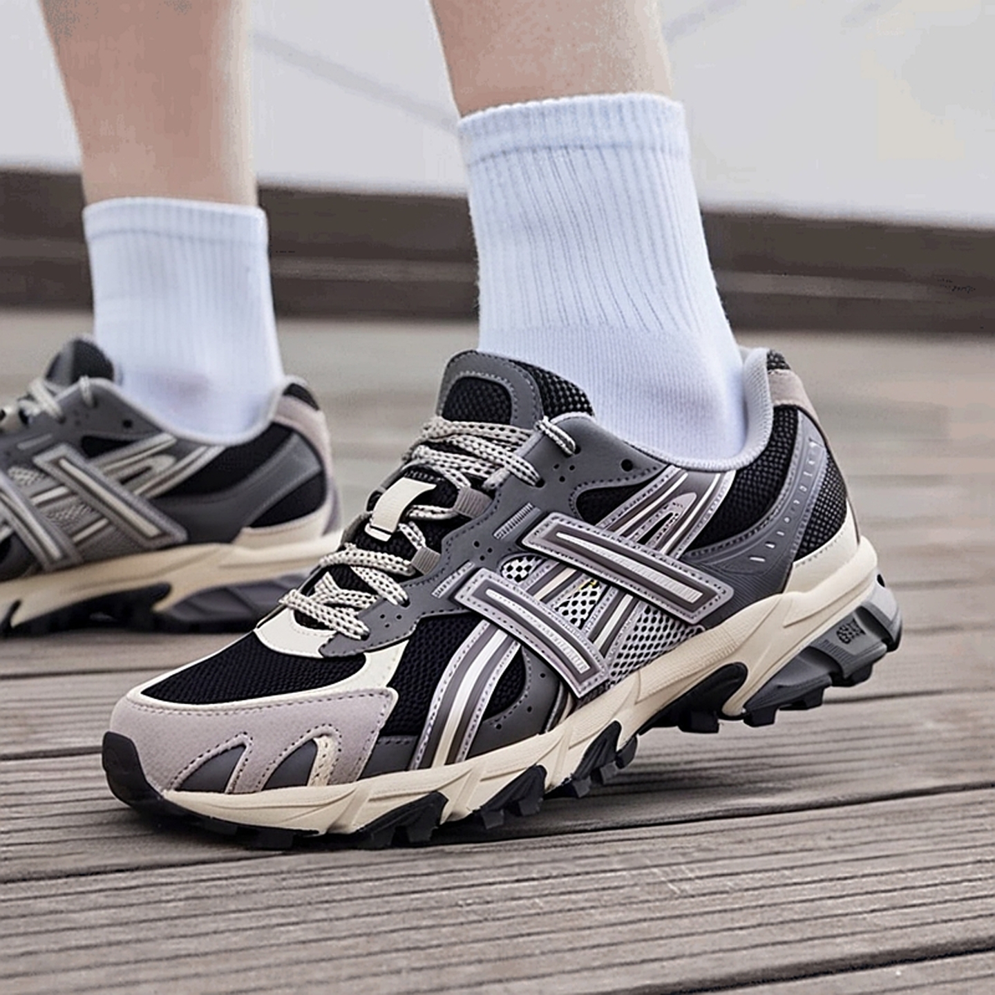 亚瑟士男鞋女鞋冬季新款运动鞋时尚潮流男女情侣款户外越野休闲鞋