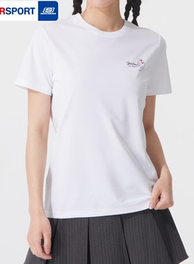 斯凯奇短袖女2026冬季新款宽松透气休闲运动T恤白色半袖P225W302
