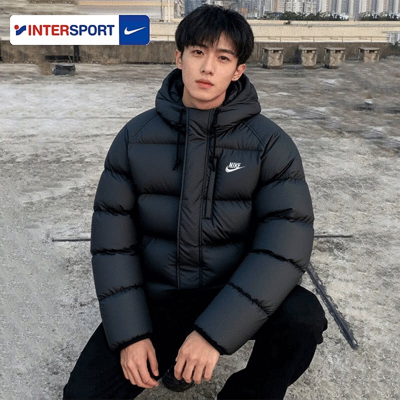 茵特丨NIKE耐克男士羽绒外套新款运动上衣保暖连帽服中长款羽绒服