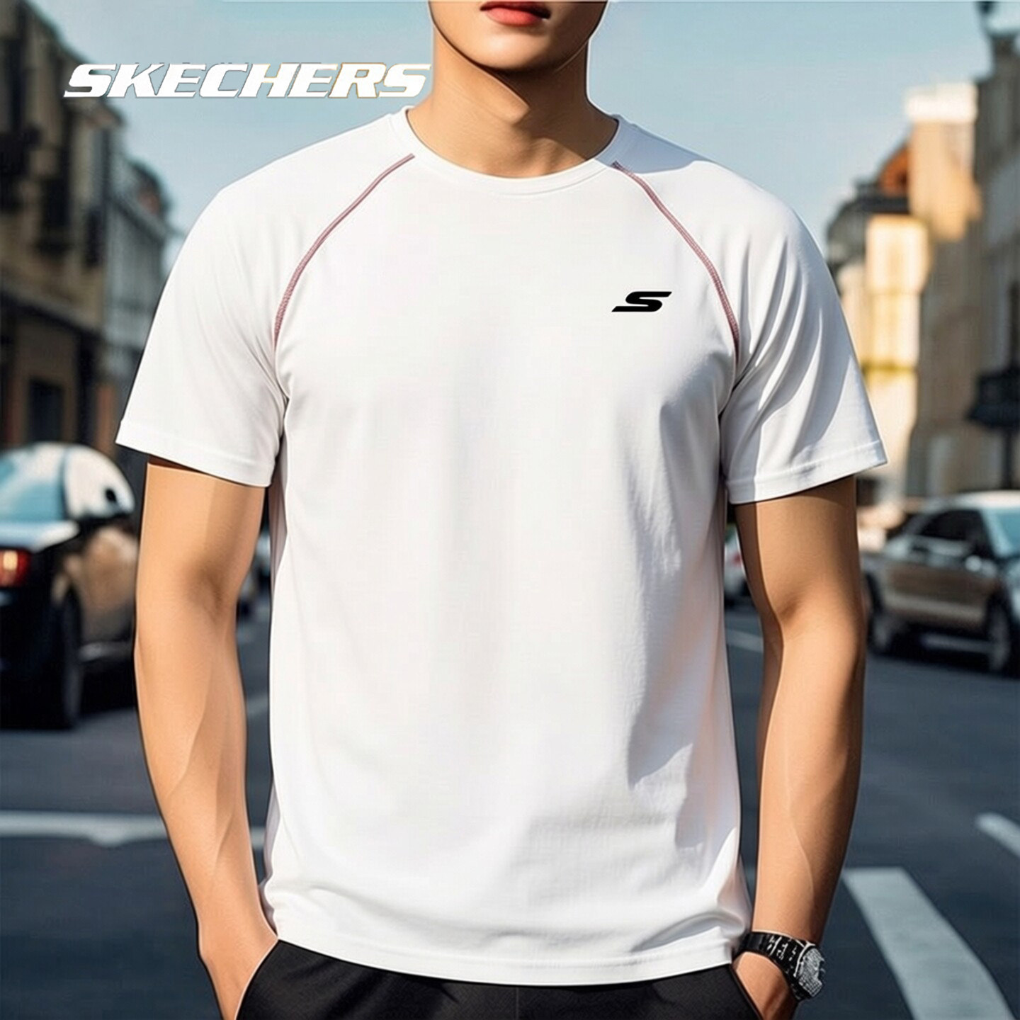 斯凯奇男装女装春季新年新款运动服跑步健身训练舒适透气短袖T恤