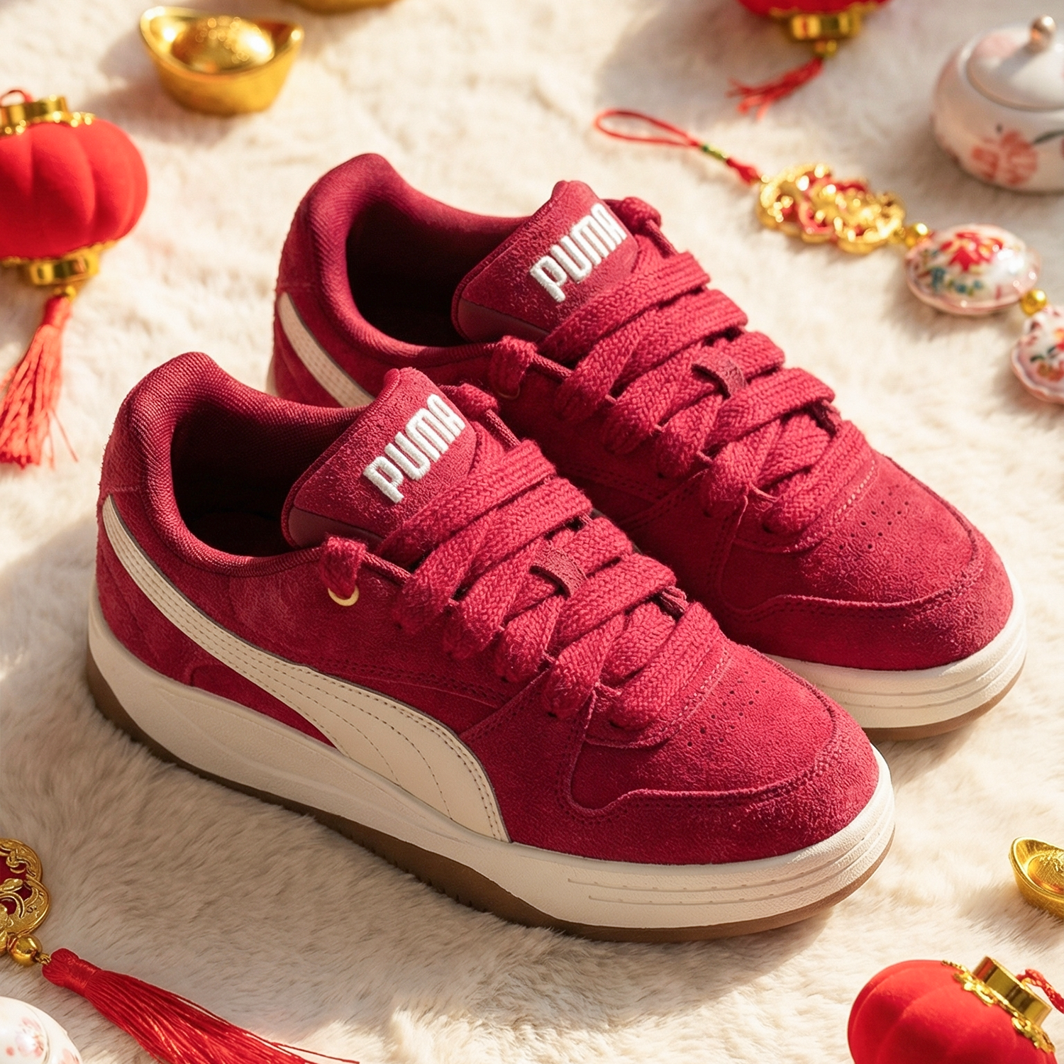 PUMA彪马板鞋女鞋2025冬季新款红色厚底面包鞋休闲鞋运动鞋402510,运动鞋new,运动休闲鞋,淘宝优惠券,粉丝福利购,淘宝优惠卷