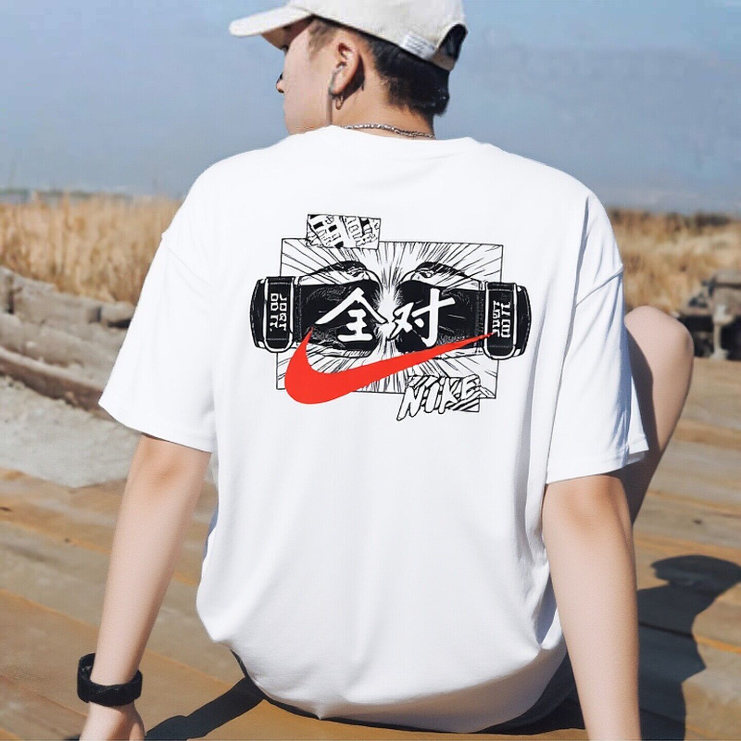 NIKE耐克男装圆领半截袖图案舒适运动服透气休闲短袖T恤衫IR7584