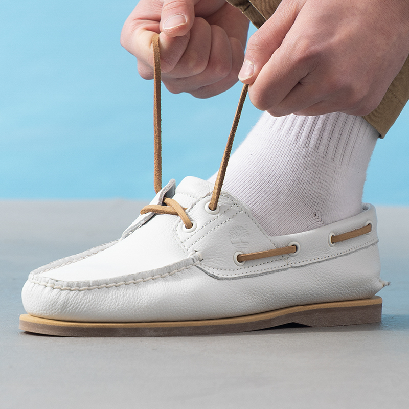 Timberland添柏岚二孔休闲帆船鞋男2025夏季户外一脚穿