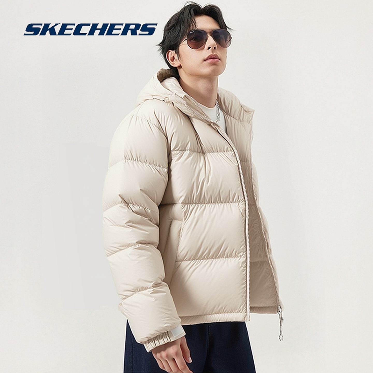 斯凯奇轻薄羽绒服女装男装保暖外套情侣款连帽面包服冬季新款棉服