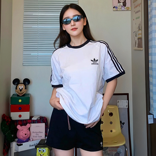 新款 夏季 透气休闲服上衣T恤运动服 男装 Adidas阿迪达斯三叶草短袖