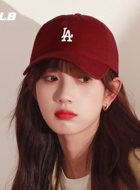 MLB官方棒球帽女帽2025新款遮阳帽运动帽酒红色帽子鸭舌帽潮CP77