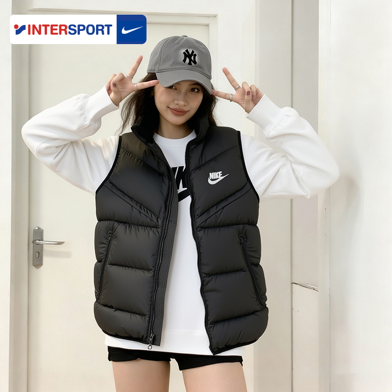 耐克Nike官方羽绒服马甲女装25冬新款保暖运动背心正品夹克FB8184