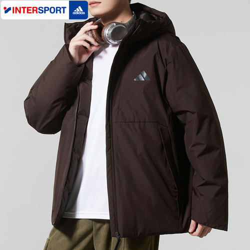 阿迪达斯男款羽绒服连帽外套