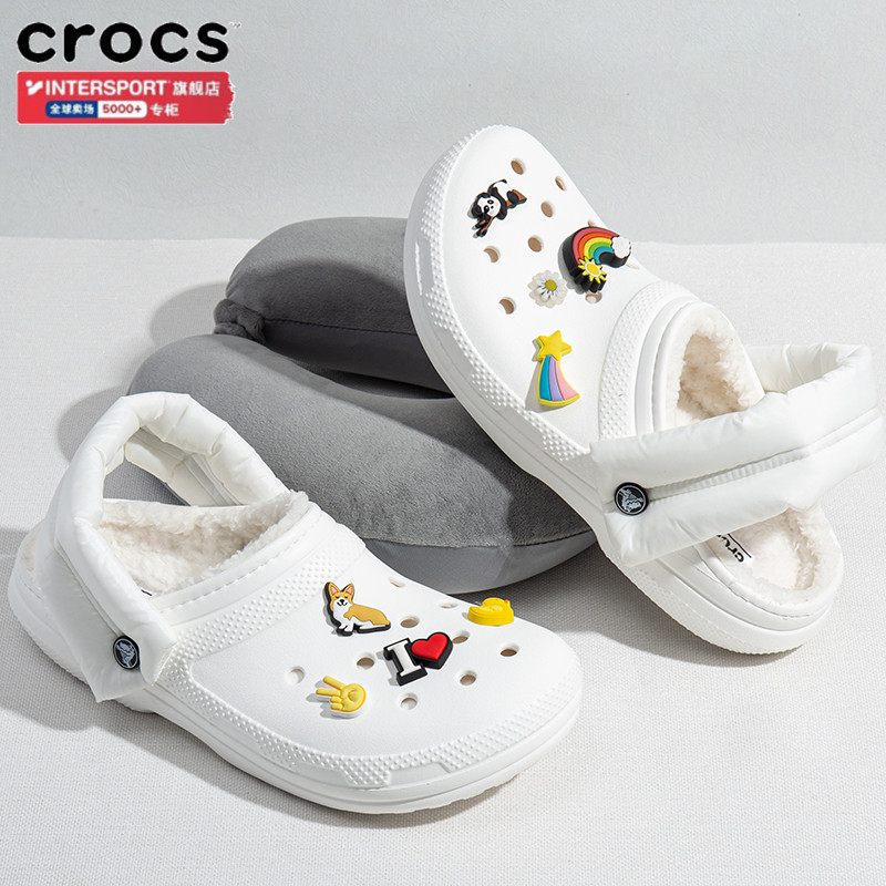 crocs卡骆驰男鞋女鞋2022夏季新款加绒保暖棉鞋拖鞋洞洞鞋206589