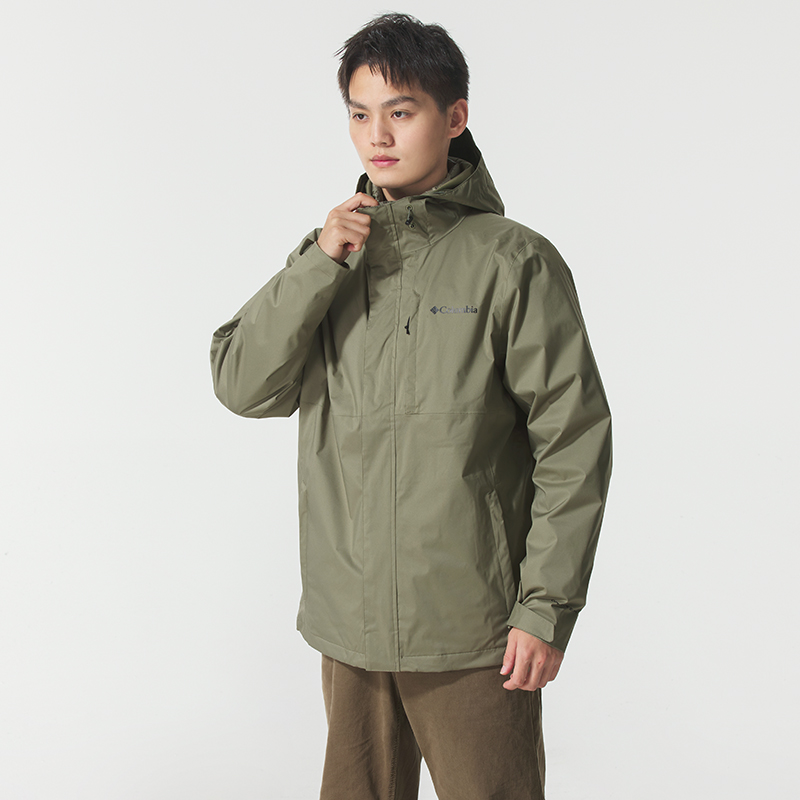 哥伦比亚官方冲锋衣男2025冬季户外徒步登山服羽绒三合一外套夹克