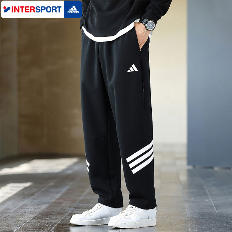 阿迪达斯针织长裤男裤冬季新款黑色运动裤跑步裤子休闲卫裤JD4889