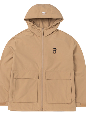 MLB官方连帽防风衣男女装2025秋季新款宽松外套运动夹克3AWJB0144