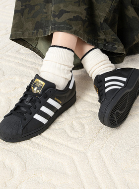 阿迪达斯板鞋男鞋女鞋2025冬金标运动休闲鞋板鞋黑色贝壳头EG4959