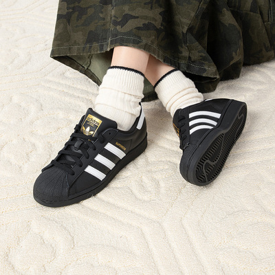 阿迪达斯板鞋男鞋女鞋2025冬金标运动休闲鞋板鞋黑色贝壳头EG4959