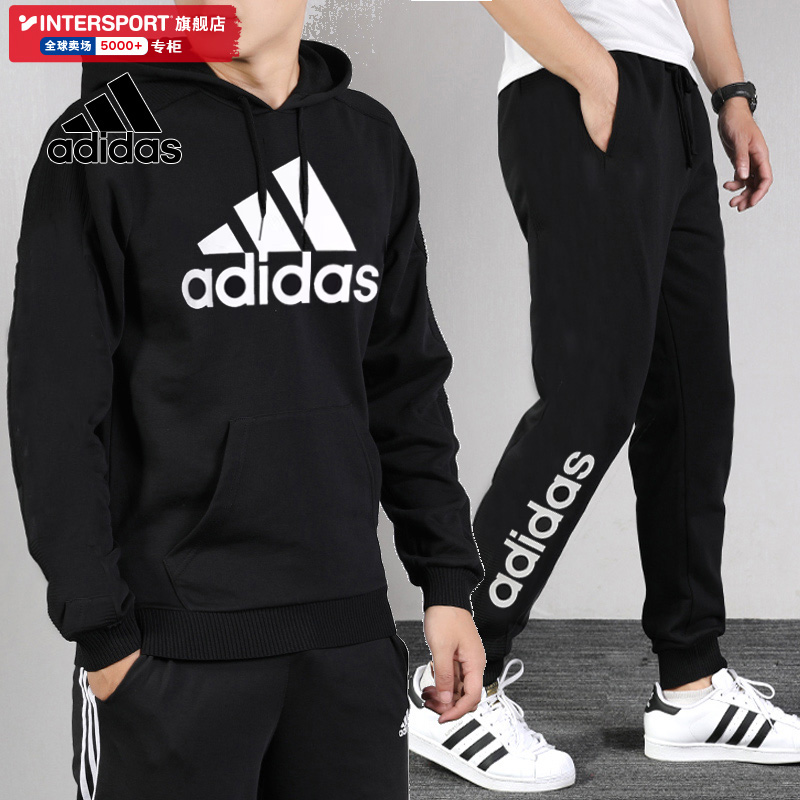 Adidas阿迪达斯男士休闲套装男装2024春季新款运动服卫衣跑步长裤