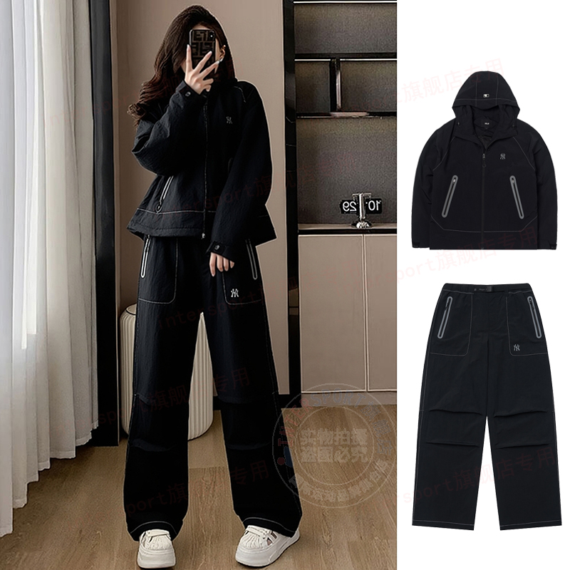 MLB官方外套女款运动套装2025秋季宽松防风时尚两件套直筒裤夹克