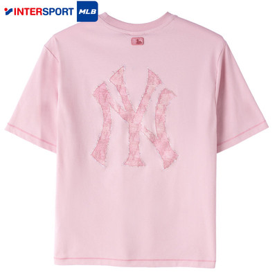 MLB儿童官方男女童短袖2026夏季圆领背标老花T恤宽松透气休闲半袖