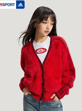 阿迪达斯三叶草冬季新款运动服女装新年休闲时尚毛衣编织衫KT3171