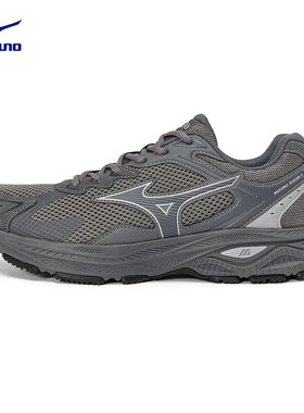 美津浓官方男鞋休闲鞋春季运动鞋女鞋透气跑鞋灰色跑步鞋RACER S