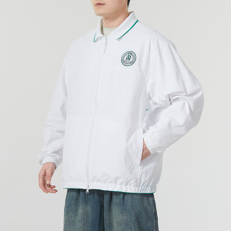 阿迪达斯白色外套男装冬季户外运动服休闲跑步防风梭织夹克JE3627